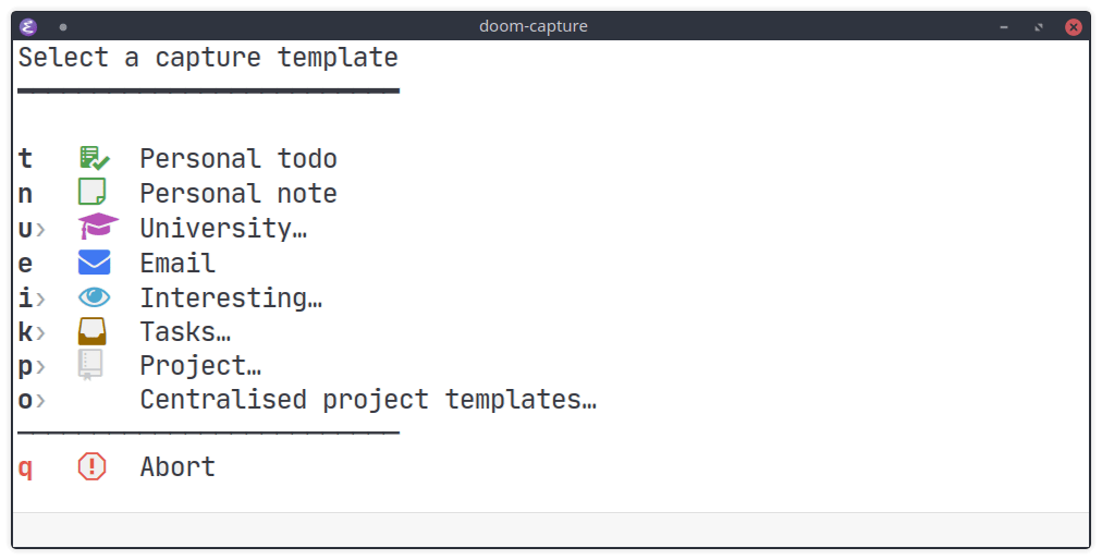 Emacs Capture Templates